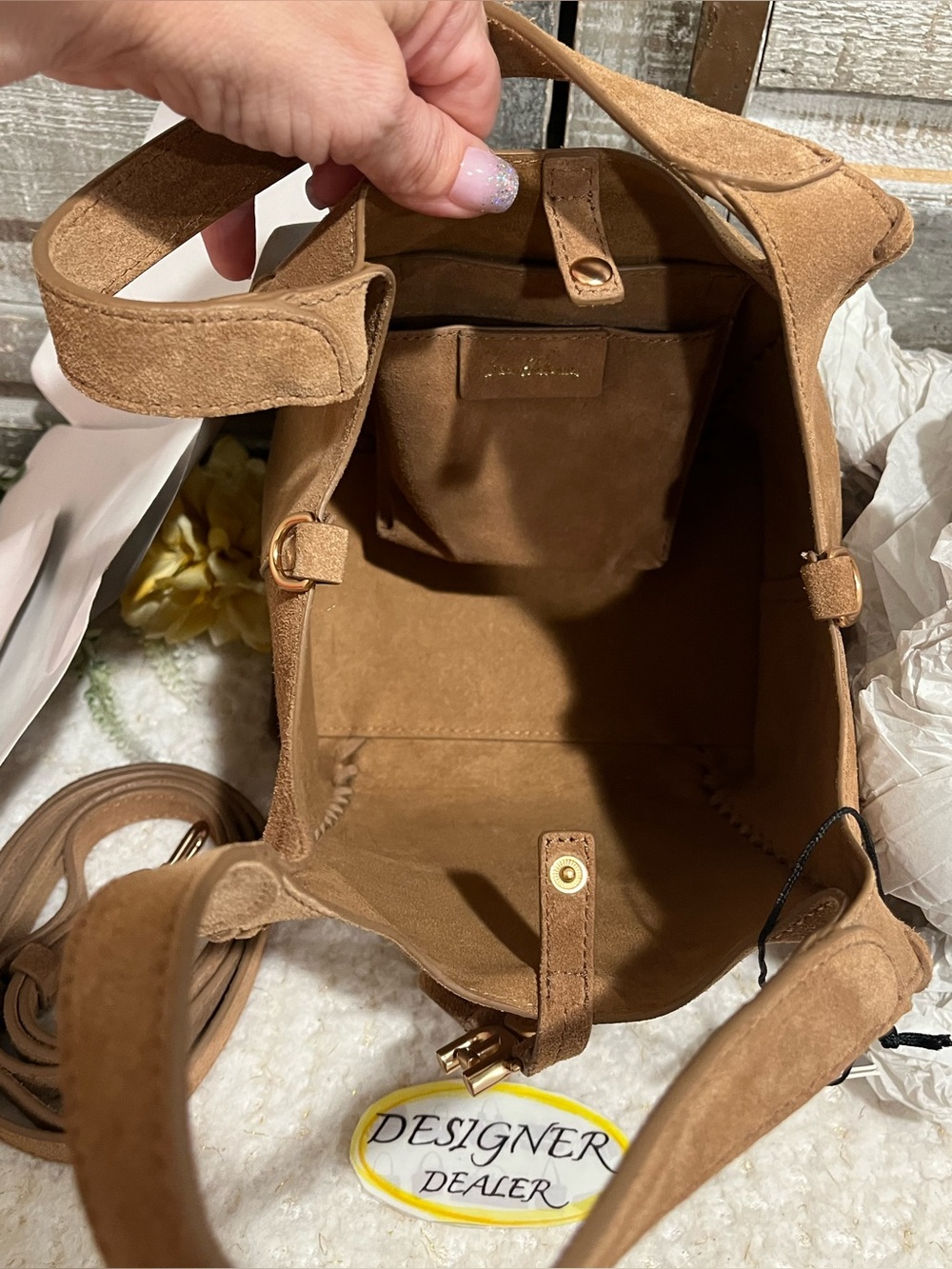 Sam Edelman Sylvia Whipstitch Mini Bucket Bag NWT! - Picture 9 of 12